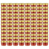 Vasi per Marmellata in Vetro Coperchio Oro 96 pz 110 ml