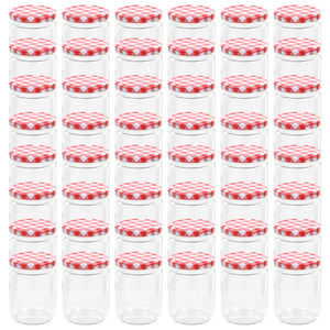 Vaso Marmellata in Vetro Coperchio Bianco e Rosso 48 pz 230 ml
