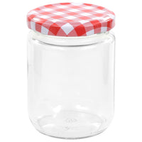 Vaso Marmellata in Vetro Coperchio Bianco e Rosso 48 pz 230 ml