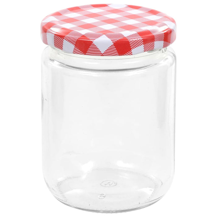 Vaso Marmellata in Vetro Coperchio Bianco e Rosso 48 pz 230 ml