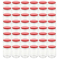 Vasi per Marmellata in Vetro Coperchio Rosso 48 pz 230 ml cod mxl 74996