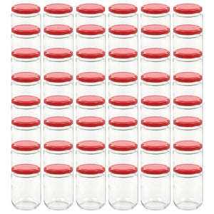 Vasi per Marmellata in Vetro Coperchio Rosso 48 pz 230 ml cod mxl 74996
