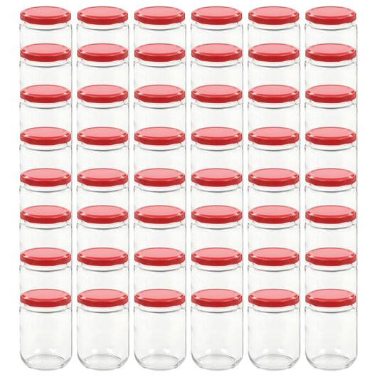 Vasi per Marmellata in Vetro Coperchio Rosso 48 pz 230 ml cod mxl 74996