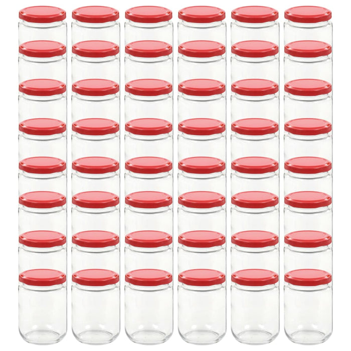 Vasi per Marmellata in Vetro Coperchio Rosso 48 pz 230 ml cod mxl 74996