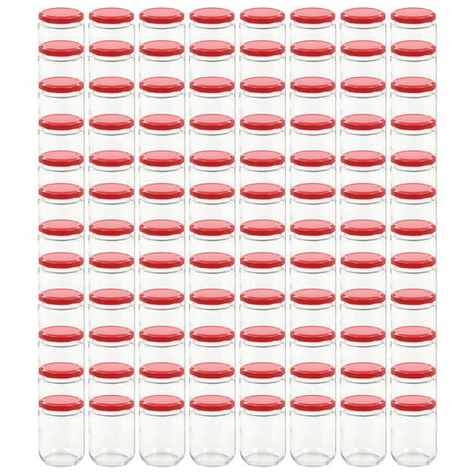 Vasi per Marmellata in Vetro Coperchio Rosso 96 pz 230 ml cod mxl 60032