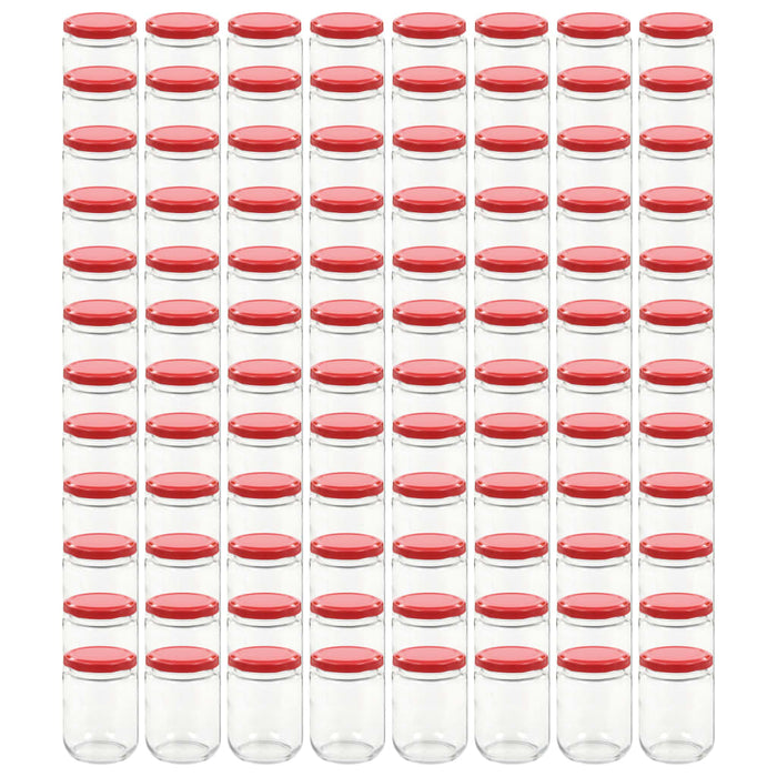 Vasi per Marmellata in Vetro Coperchio Rosso 96 pz 230 ml cod mxl 60032