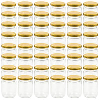 Vasi per Marmellata in Vetro Coperchio Oro 48 pz 230 ml cod mxl 74999