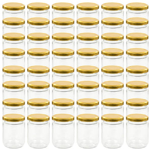 Vasi per Marmellata in Vetro Coperchio Oro 48 pz 230 ml cod mxl 74999