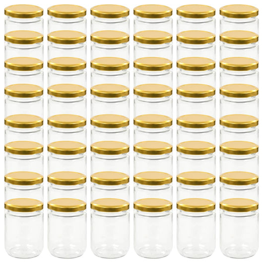 Vasi per Marmellata in Vetro Coperchio Oro 48 pz 230 ml cod mxl 74999
