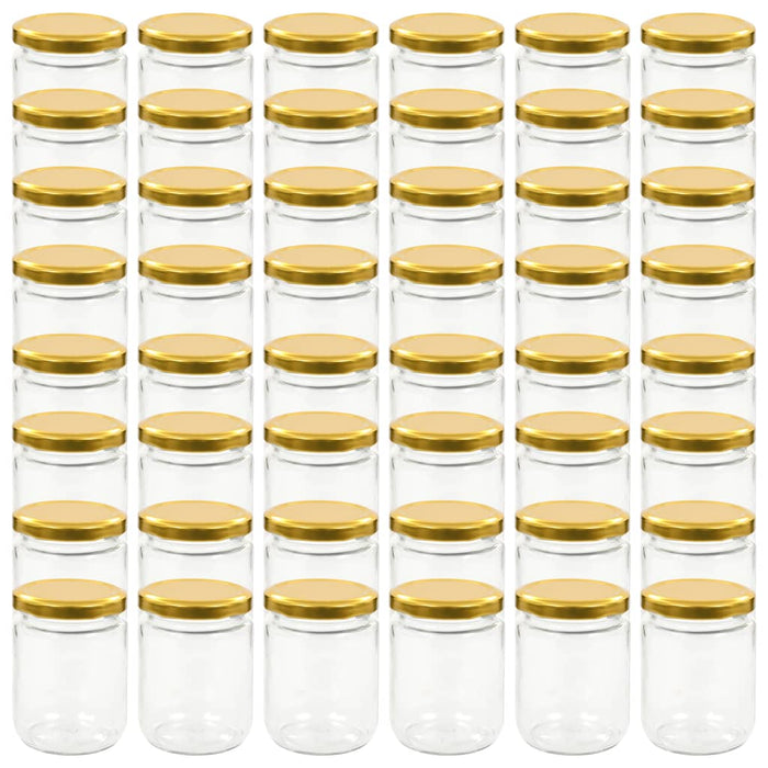 Vasi per Marmellata in Vetro Coperchio Oro 48 pz 230 ml cod mxl 74999