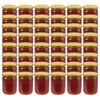 Vasi per Marmellata in Vetro Coperchio Oro 48 pz 230 ml cod mxl 74999