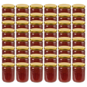 Vasi per Marmellata in Vetro Coperchio Oro 48 pz 230 ml cod mxl 74999