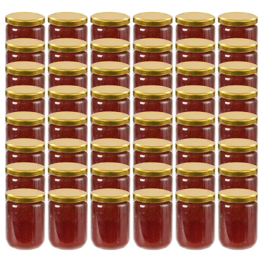 Vasi per Marmellata in Vetro Coperchio Oro 48 pz 230 ml cod mxl 74999