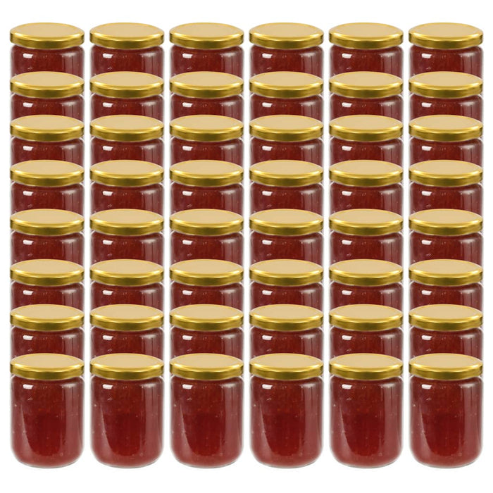 Vasi per Marmellata in Vetro Coperchio Oro 48 pz 230 ml cod mxl 74999