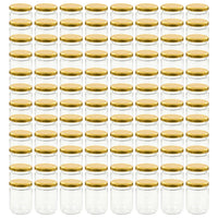 Vasi per Marmellata in Vetro Coperchio Oro 96 pz 230 ml cod mxl 60367