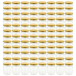 Vasi per Marmellata in Vetro Coperchio Oro 96 pz 230 ml cod mxl 60367