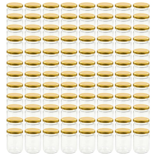 Vasi per Marmellata in Vetro Coperchio Oro 96 pz 230 ml cod mxl 60367