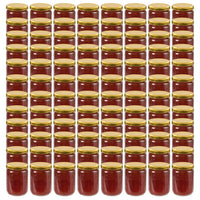 Vasi per Marmellata in Vetro Coperchio Oro 96 pz 230 ml cod mxl 60367