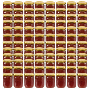 Vasi per Marmellata in Vetro Coperchio Oro 96 pz 230 ml cod mxl 60367