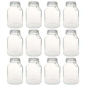 Barattoli in Vetro con Chiusura Ermetica 12 pz 3 L cod mxl 65969