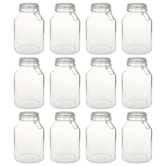 Barattoli in Vetro con Chiusura Ermetica 12 pz 3 L cod mxl 65969