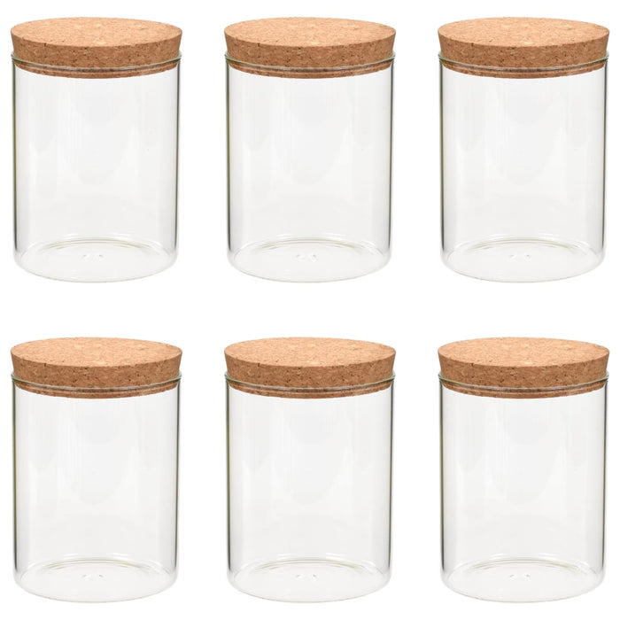 Barattoli in Vetro con Coperchio in Sughero 6 pz 650 ml 50839