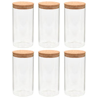 Barattoli in Vetro con Coperchio in Sughero 6 pz 1100 mlcod mxl 121141