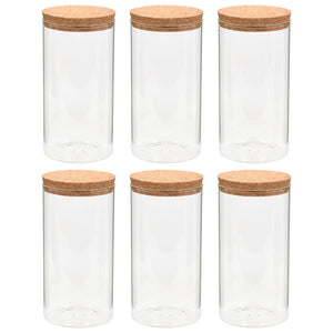 Barattoli in Vetro con Coperchio in Sughero 6 pz 1100 mlcod mxl 121141