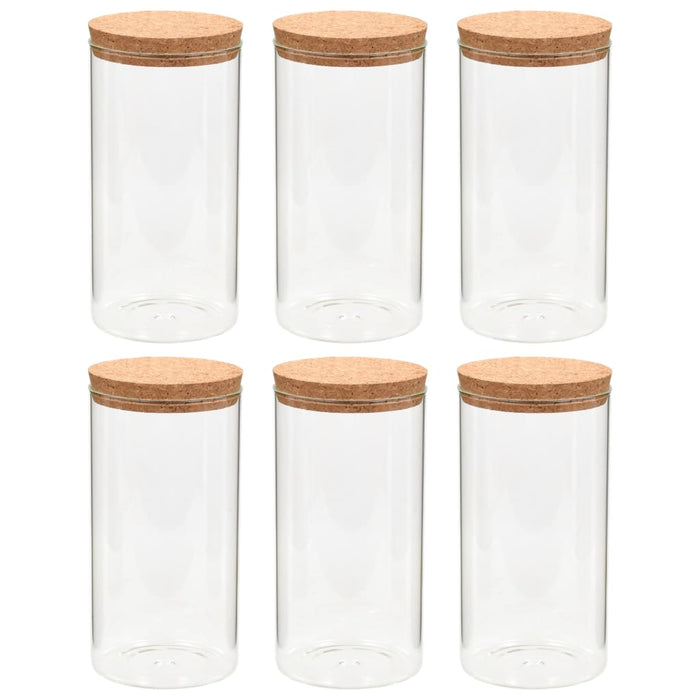 Barattoli in Vetro con Coperchio in Sughero 6 pz 1100 mlcod mxl 121141