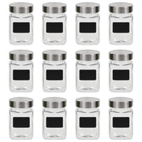 Barattoli in Vetro con Adesivo 12 pz 300 ml