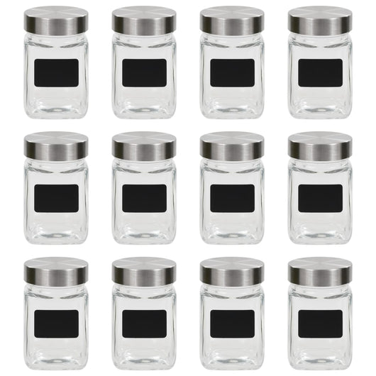 Barattoli in Vetro con Adesivo 12 pz 300 ml