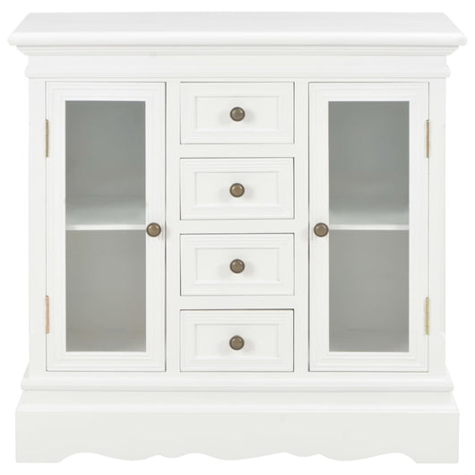 Credenza Bianca 70x28x70 cm in Legno Massello di Pino 280027