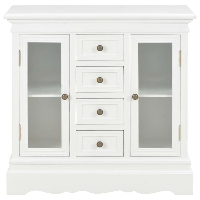 Credenza Bianca 70x28x70 cm in Legno Massello di Pino 280027