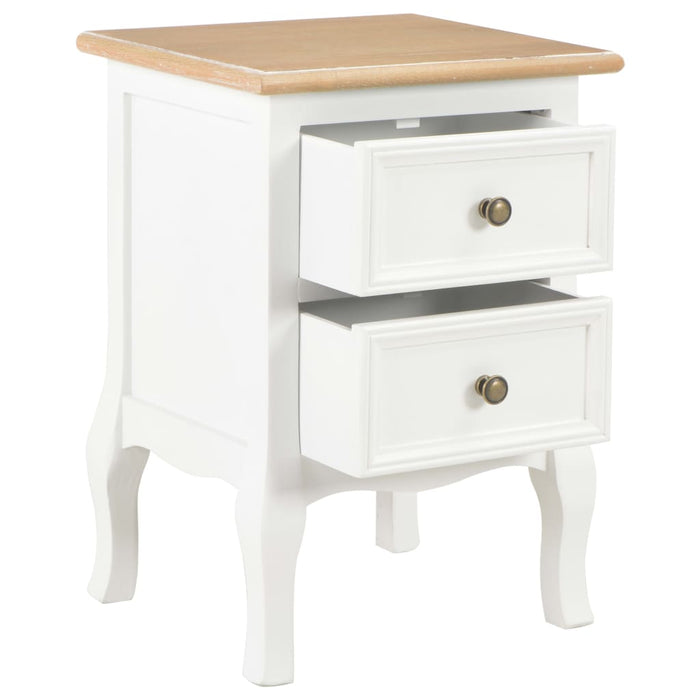 Comodini Bianchi 2 pz-Set di 2 Tavolino da notte 35x30x49 cm in MDF