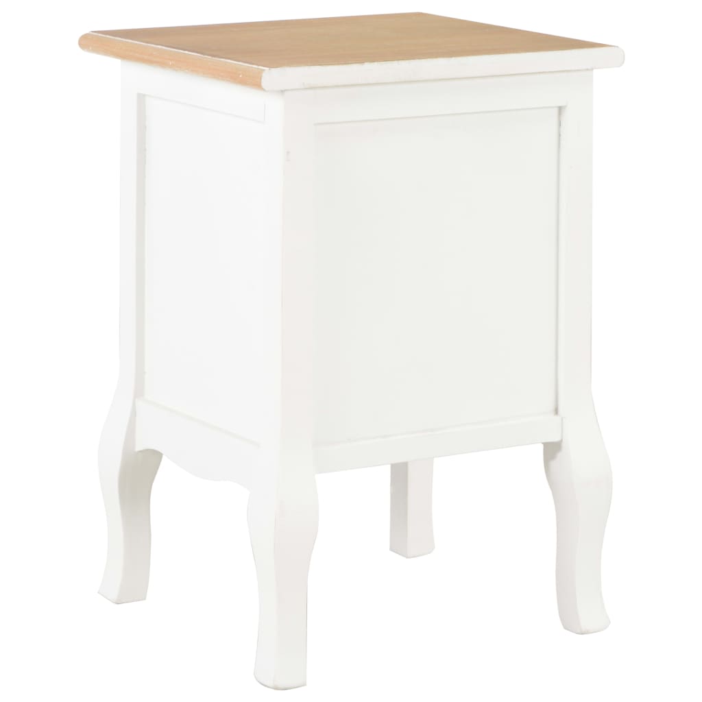 Comodini Bianchi 2 pz-Set di 2 Tavolino da notte 35x30x49 cm in MDF