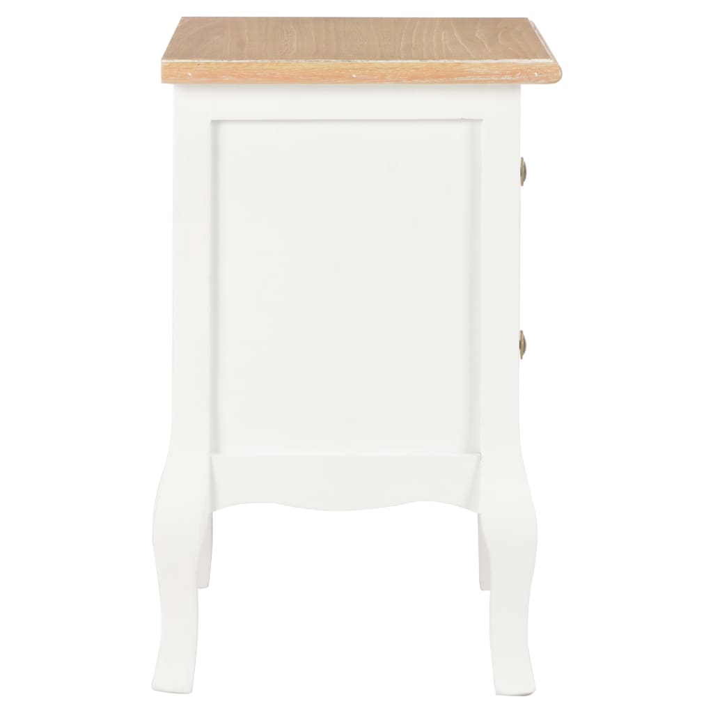 Comodini Bianchi 2 pz-Set di 2 Tavolino da notte 35x30x49 cm in MDF