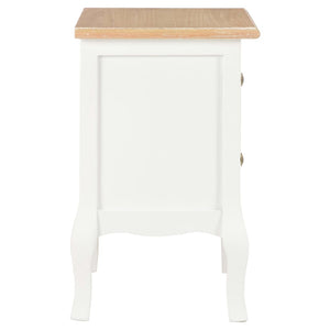 Comodini Bianchi 2 pz-Set di 2 Tavolino da notte 35x30x49 cm in MDF