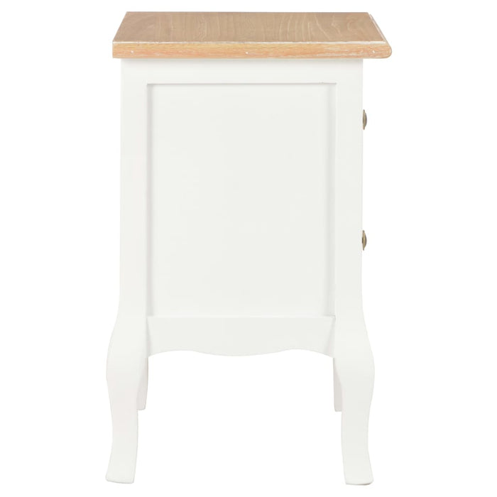 Comodini Bianchi 2 pz-Set di 2 Tavolino da notte 35x30x49 cm in MDF