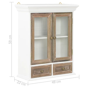 Armadietto Bianco 49x22x59 cm in Legno Massello cod mxl 76036
