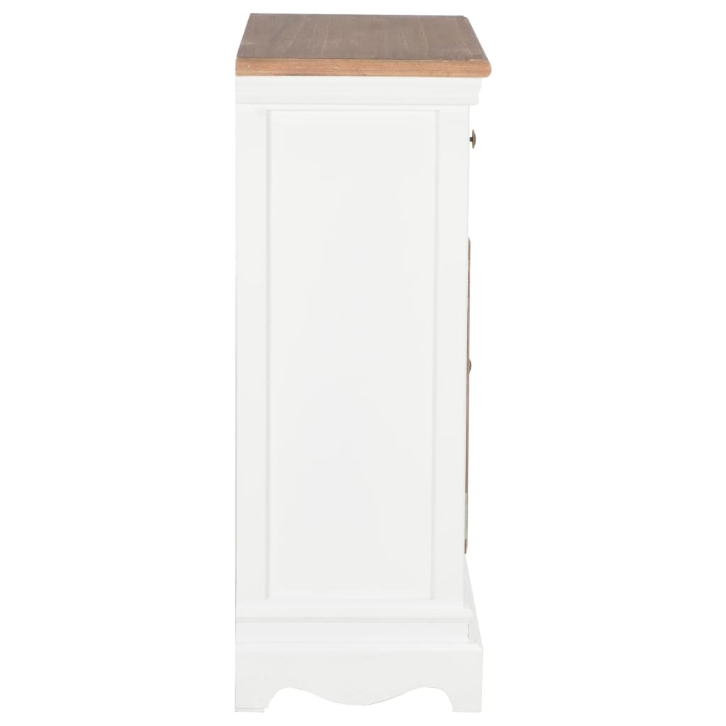 Credenza Bianca 60x30x80 cm in Legno Massello 280074
