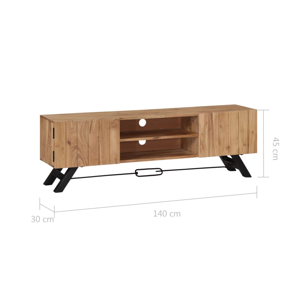 Mobile Porta TV-Mobile per TV-Credenza TV 140x30x45 cm in Legno Massello di Acacia 490465