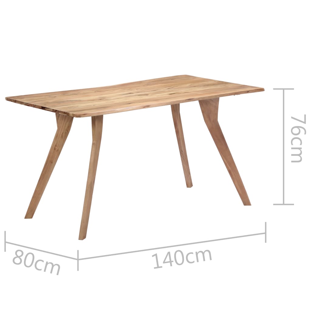 Tavolo da Pranzo 140x80x76 cm in Legno Massello di Acacia 247977
