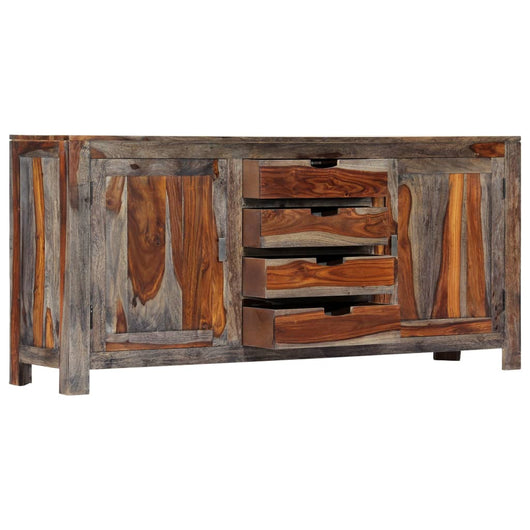 Credenza Grigia 160x40x75 cm in Legno Massello di Acacia 247983