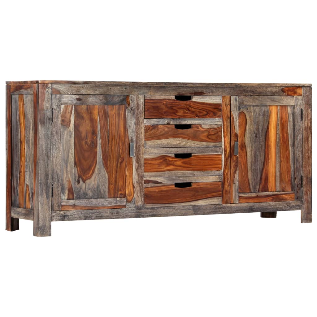 Credenza Grigia 160x40x75 cm in Legno Massello di Acacia 247983