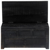 Tavolino da Salotto Nero 65x65x30 cm in Legno Massello di Mango 247986