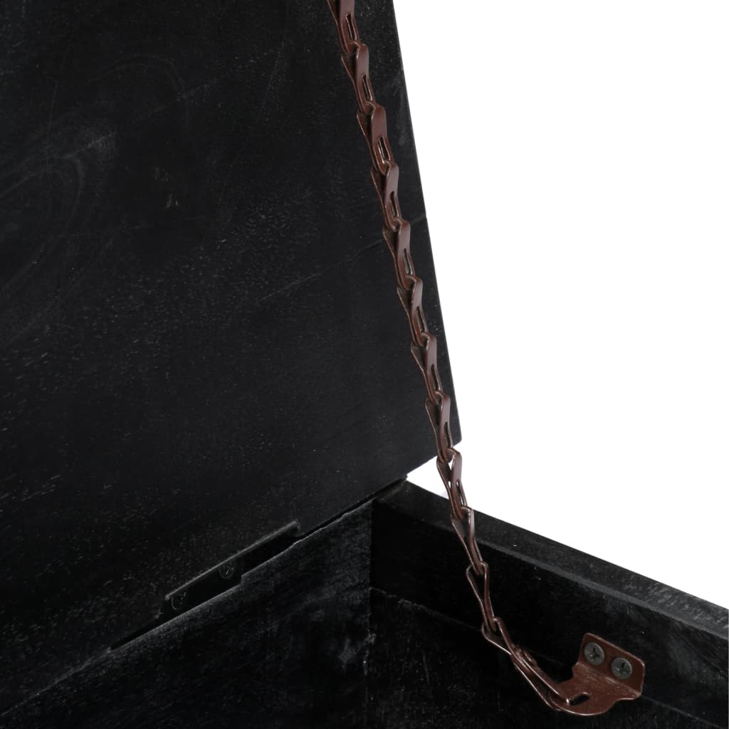 Tavolino da CaffÃ¨ Nero 65x65x30cm in Legno Massello di Mango cod mxl 5811