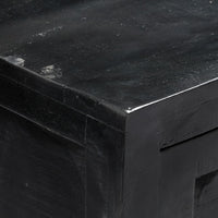 Credenza Nera 147x40x80 cm Legno Massello di Mango 247988