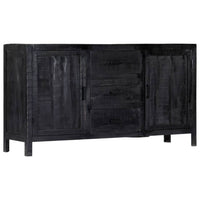 Credenza Nera 147x40x80 cm Legno Massello di Mango 247988