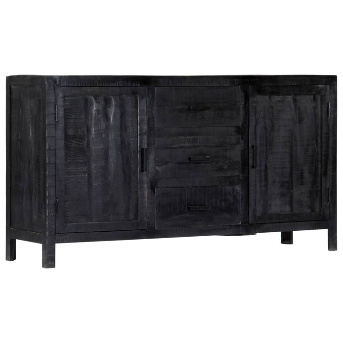 Credenza Nera 147x40x80 cm Legno Massello di Mango 247988