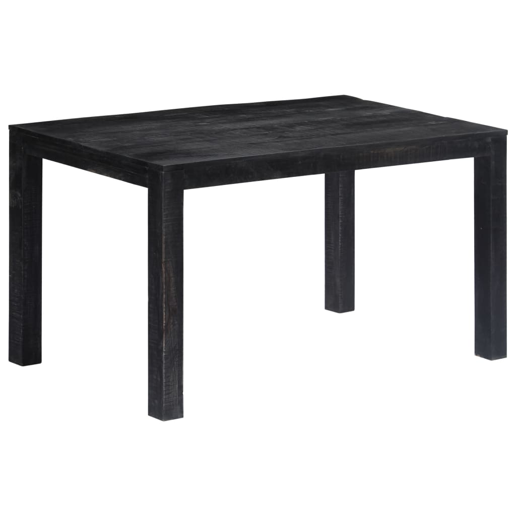 Tavolo da Pranzo Nero 140x80x76 cm in Legno Massello di Mangocod mxl 94818